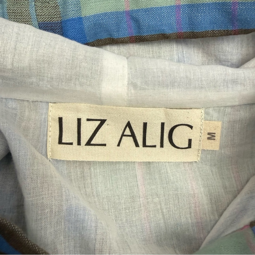 Liz Alig Portuguese Handmade Plaid Hooded Shacket Jacket Cotton - Picture 8 of 9